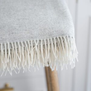 Grey Cloud Herringbone Throw