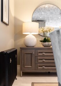 Aina Round Antiqued Mirror