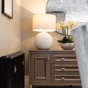 Aina Round Antiqued Mirror